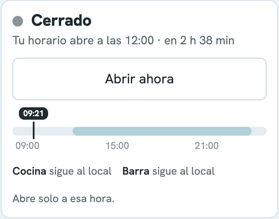 Antes de abrir