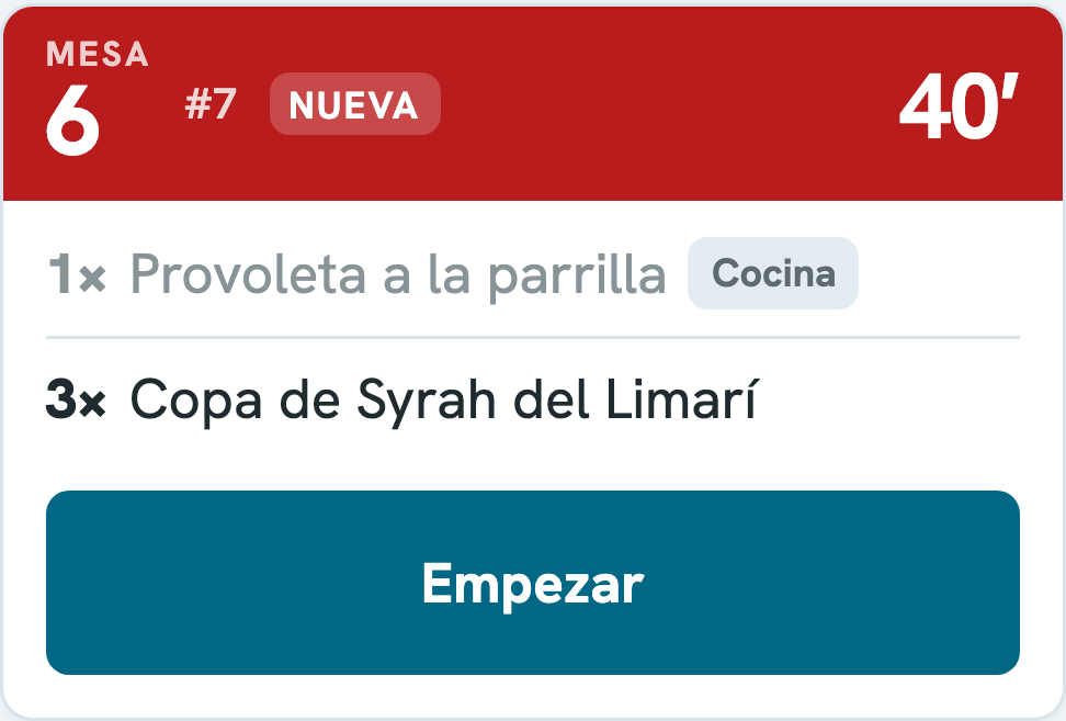Una comanda con cocina y barra
