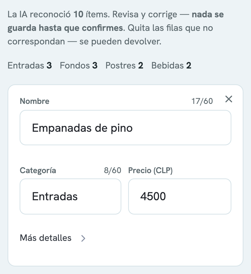 Importar la carta
