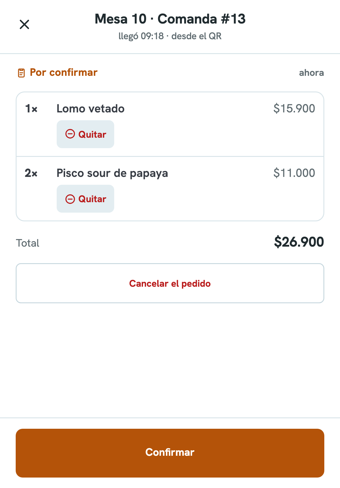 La comanda